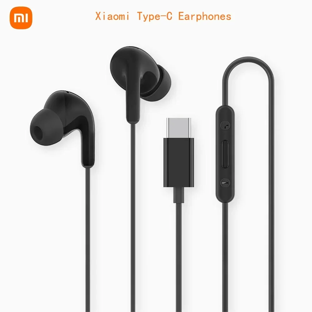 หูฟัง Xiaomi Type-C ของแท้ หูฟังแบบใส่ในหู Mi สำหรับฟังเพลงและเล่นกีฬา หูฟังแบบมีสาย Type C พร้อมไมโครโฟน สำหรับสมาร์ทโฟน Samsung และ Xiaomi