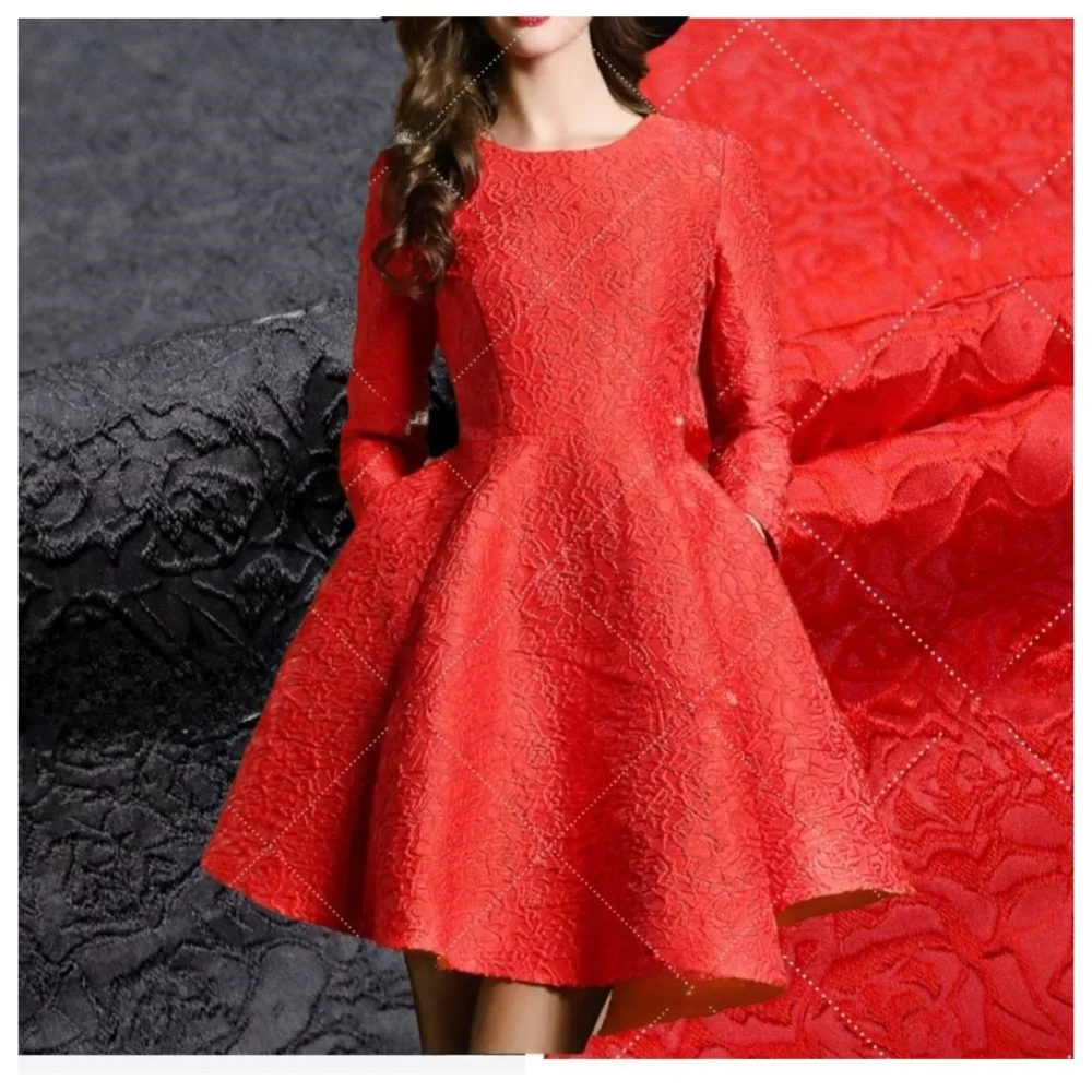 

Окрашенная в пряжу парчовая жаккардовая ткань для однотонного розового платья, костюма, модный европейский брендовый дизайн, шитье своими руками, оптовая продажа, ткань на метр