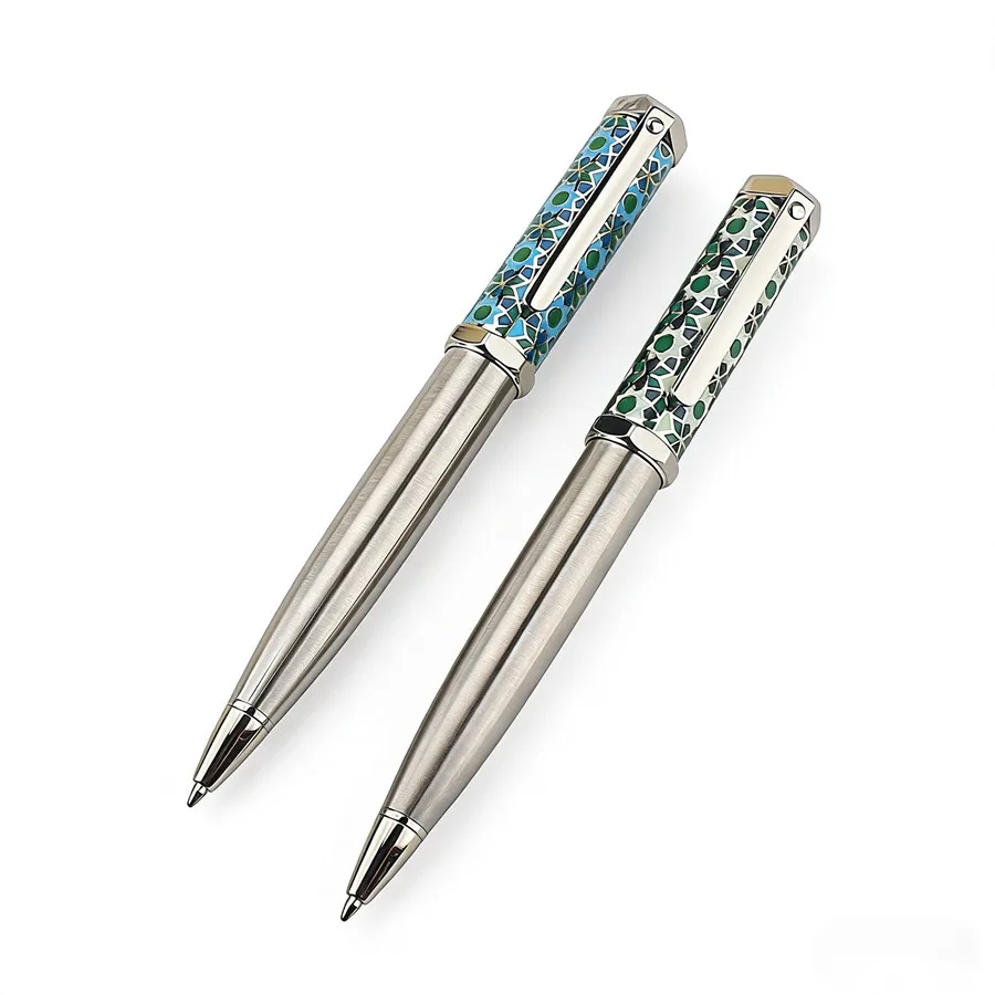 High Quality Luxury Enamel Pattern Metal Rollerball Pen Business Office Writing Instrument Gift Ballpoint Pen