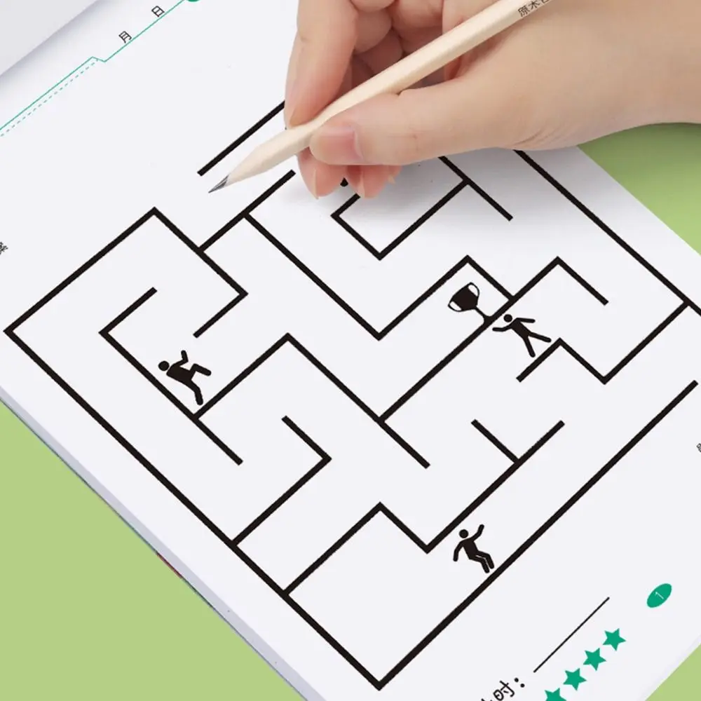 Multicolor Maze Training Book Different Difficulty Levels Paper Puzzle Labyrinth Game Intelligence Development