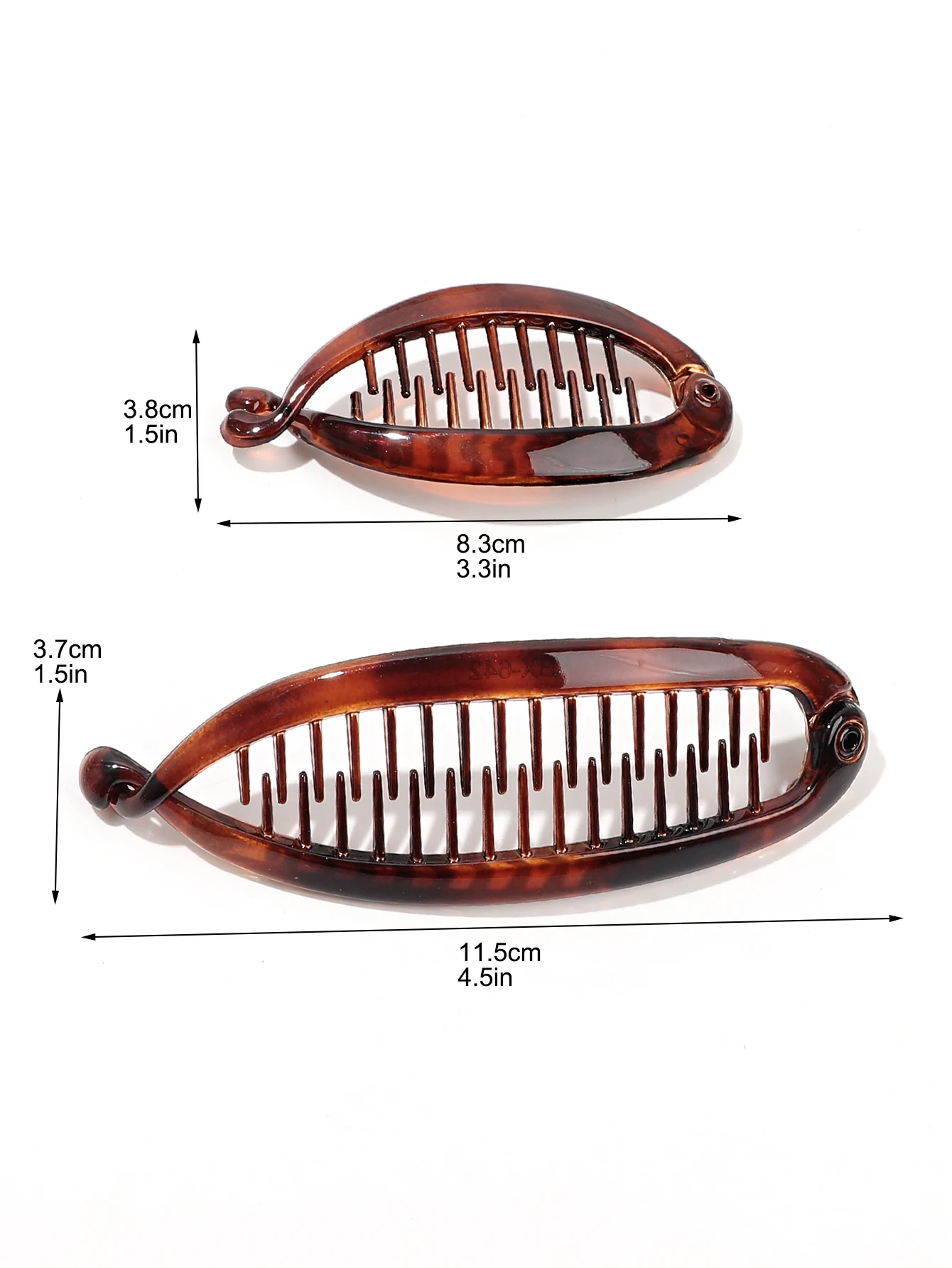 2Pcs Brown Big Banana Clip Hair Clips,Volumizing Hair Claw Clips & Hair Styling Accessories for Thick Thin Hair