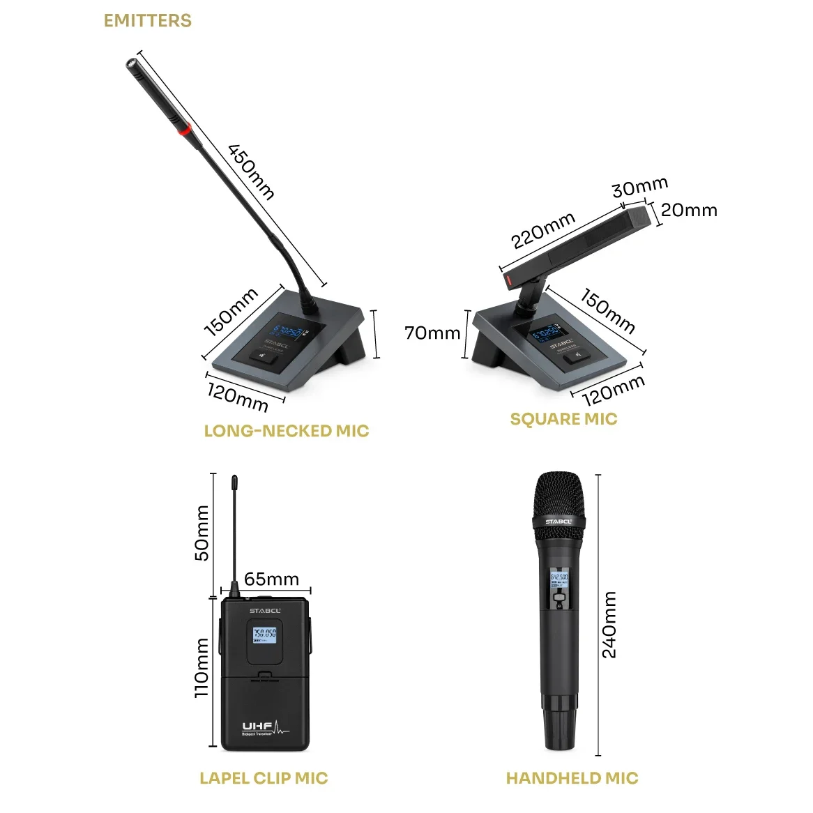 Microfone profissional ST-802 para reuniões, sistema de microfone de mesa para sala de conferências com pescoço de ganso