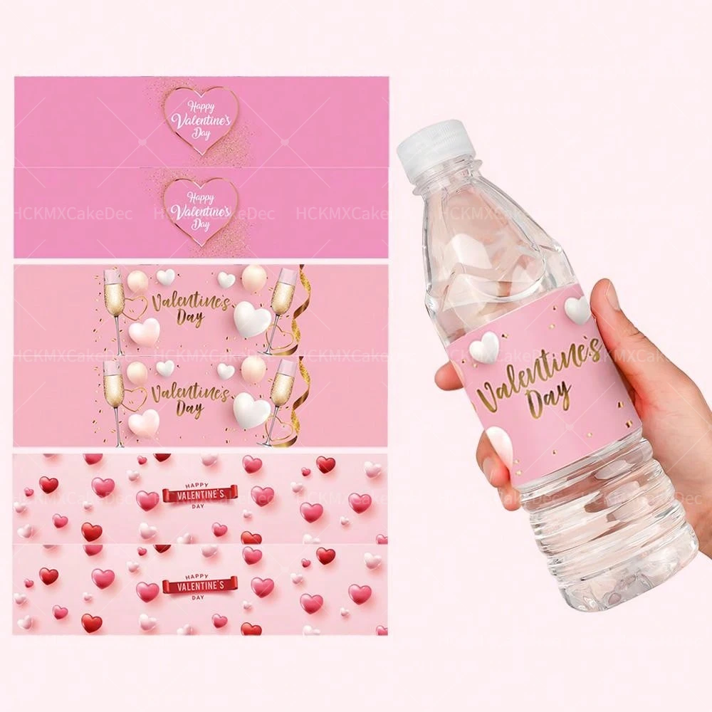 20pcs/10pcs Valentine's Day Heart Water Bottle Stickers for Valentine's Day Wedding Party Water Bottle Decoration Stickers