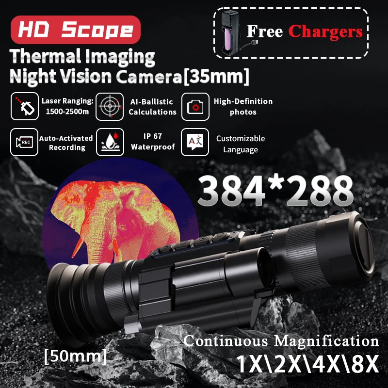 

Exclusive NETD low 35mk Wave length 8~14μm Thermal Sensitivity low 35mk (0.035c) thermal rifle hunting scope