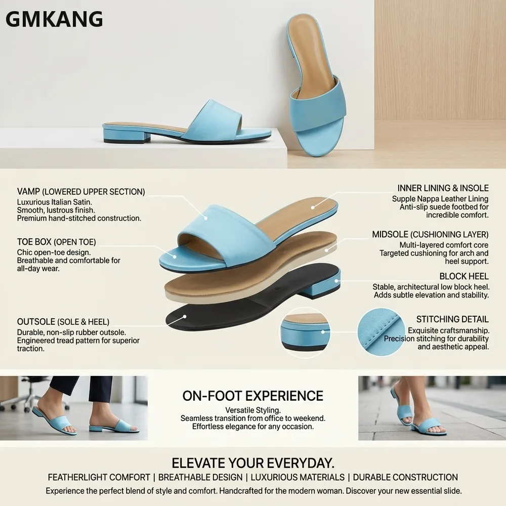 Women's Satin Wedge Sandals Low Heel Casual Dress Shoes Slip On Summer Open Toe Comfort Footwear For Beach Party Daily Wear