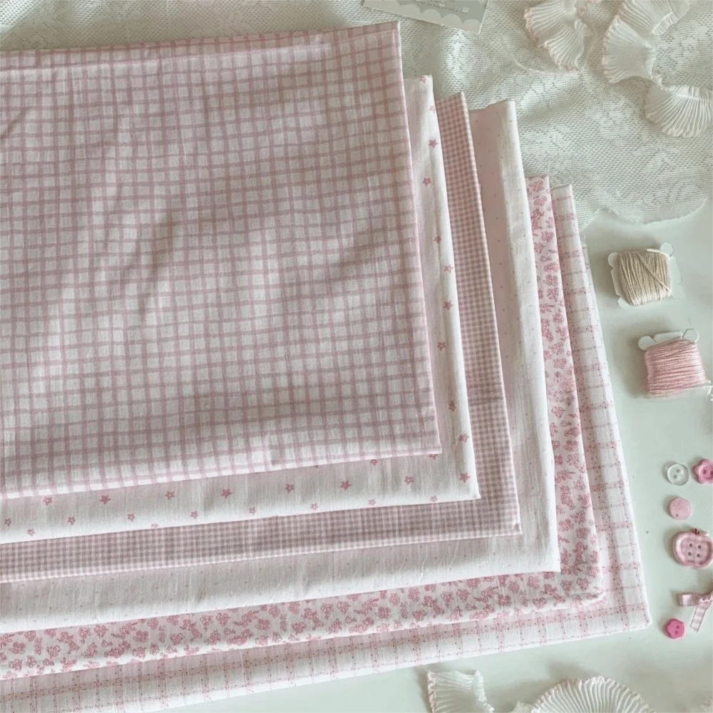 

Ins 145x100cm Digital Print Fabric DIY Cotton Floral Check Cloth Breathable Soft Sewing Cloth For Home Wear