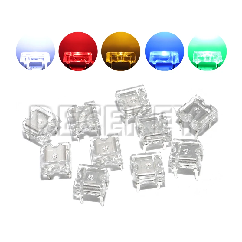 10pcs Flat Top Piranha LED White Red Blue Green Yellow Amber Clear LED Diode Light Emitting Diode 4-pins Diodes Brightness