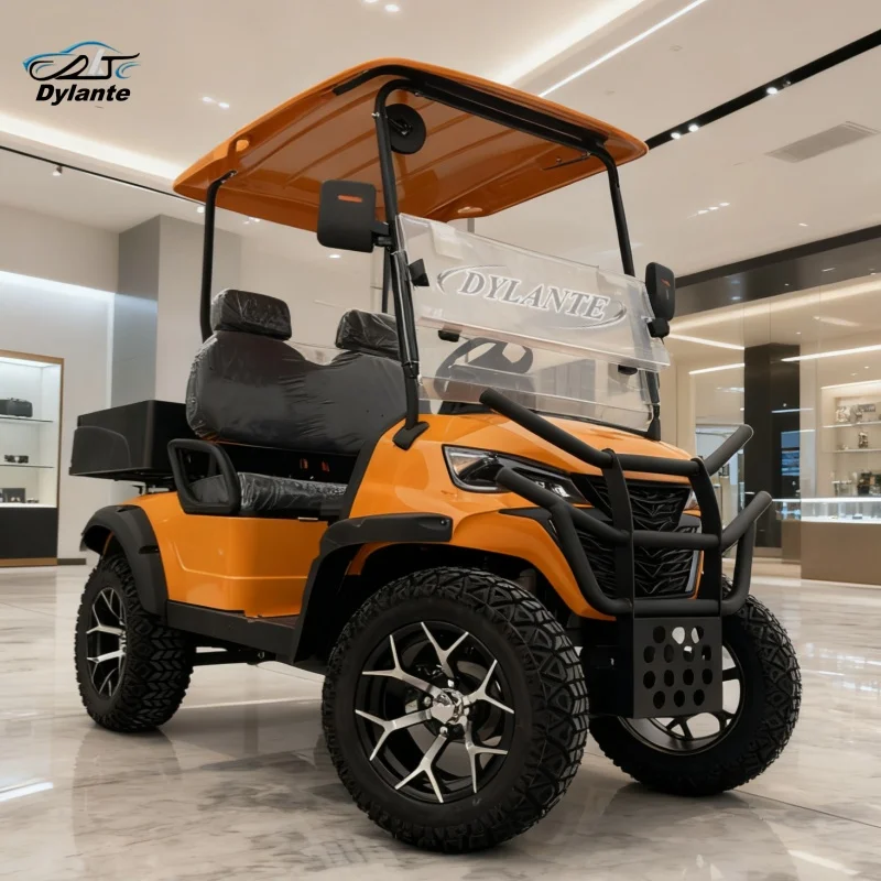 2-Seat Electric Golf Cart 10KW Powerful 4X4 Drive Extra-Large Storage Space Solar-Powered Golf Cart Safari Off-Road Vehicle