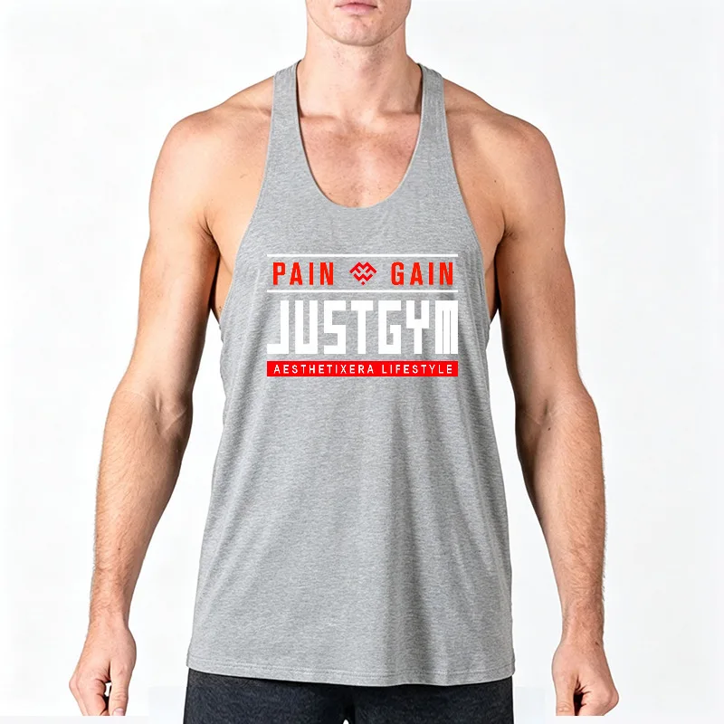 Mens Running Gym Vests Cottons Tanks Tops Workouts Muscle Fitness Sleeveless Summer Breathable Sportswear Quick Dry Training Tee
