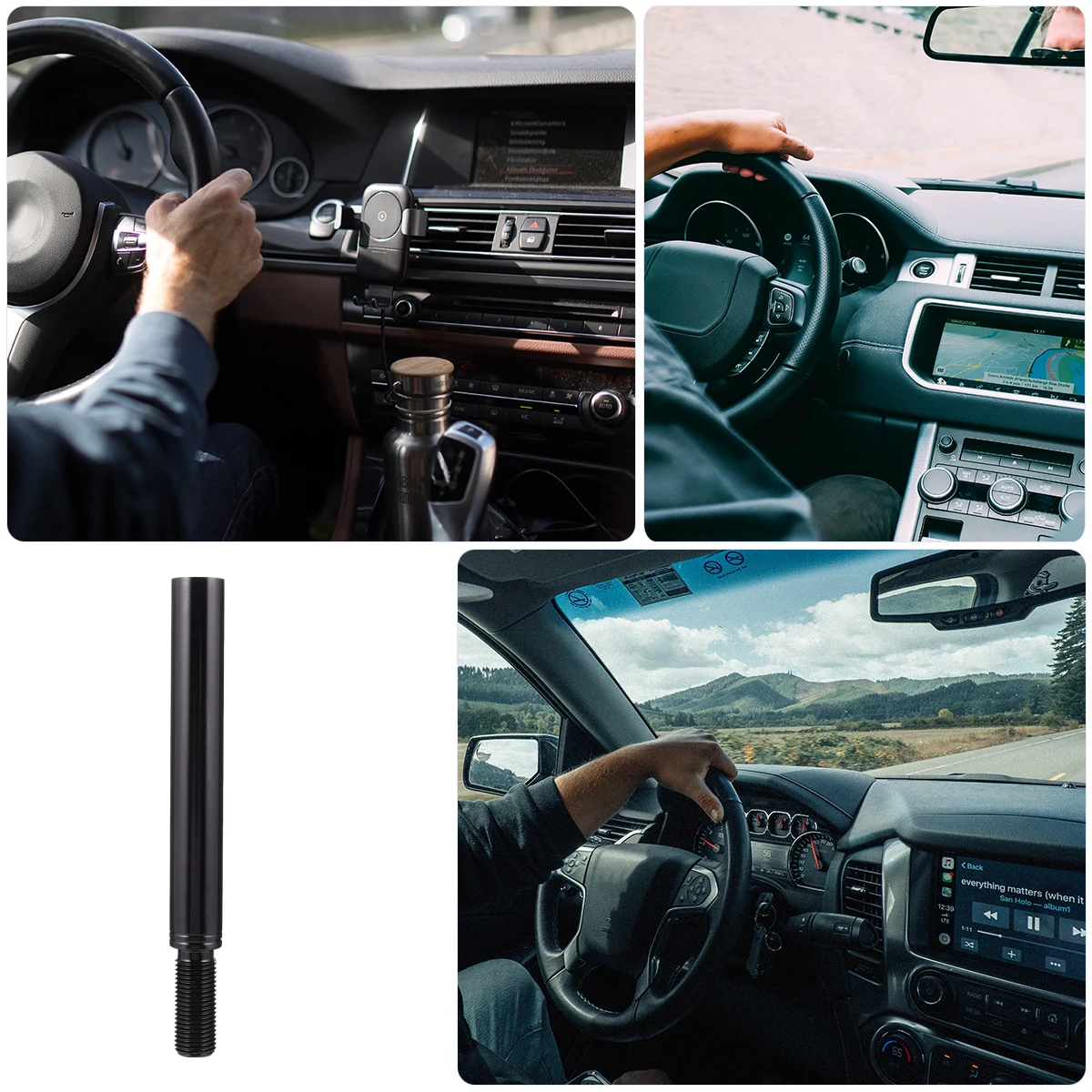 

1pc Gear Rod Extension Stick Aluminum Alloy Car Handle Lever Extender Adjustable Length for Manual Transmission Vehicles