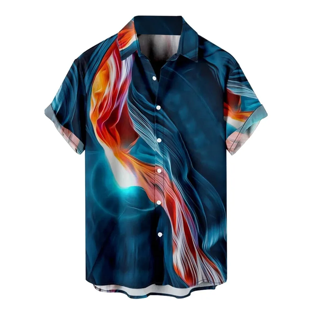 Summer Japanese Retro Shirt Beach Vacation Loose Casual Men's Top view 6