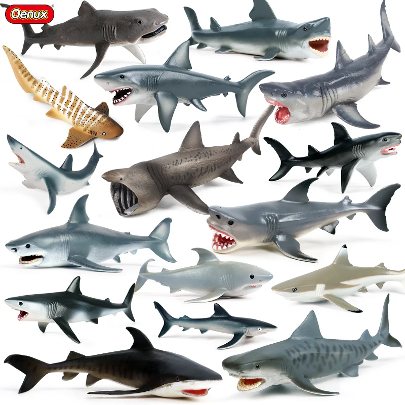 Oenux vida marina en miniatura gran tiburón blanco Helicoprion Megalodon figura de acción acuario Mar Animales Marinos PVC juguete infantil educativo