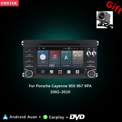 CHSTEK Car Radio DVD Carplay For Porsche Cayenne 9PA 955 957 2002-2010 Multimedia Player Navigation Bluetooth WIFI Android 14