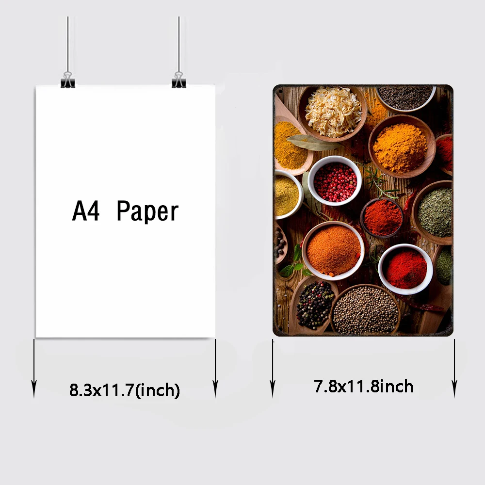 Spice Vintage Metal Poster Pizza Steak Retro Picture Tin Sign cucina Wall Art Decoration placca per la decorazione domestica moderna estetica