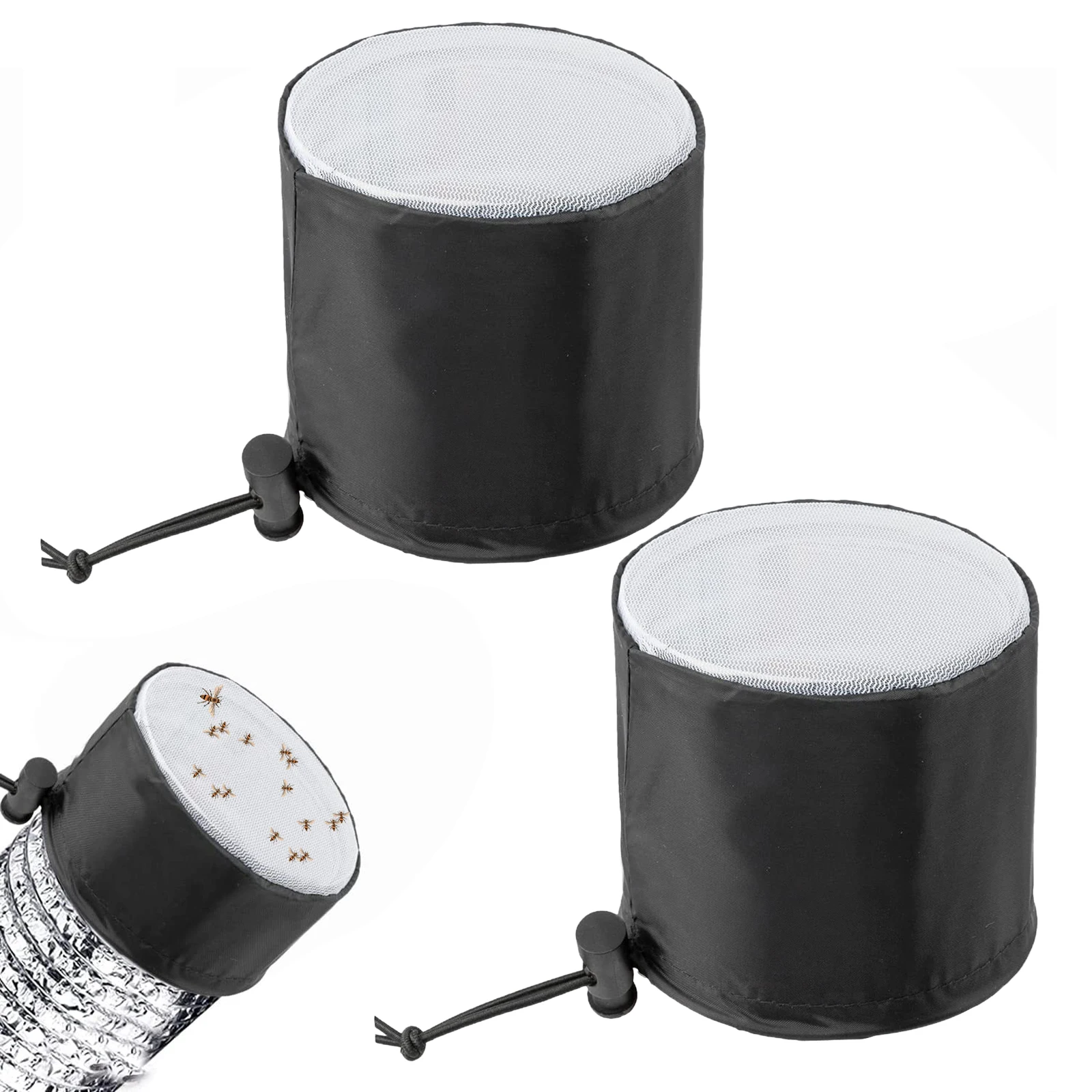 2Pcs/Set Grow Tents Duct Filter Vent Cover with Elastic Band Fixed Buckle Greenhouse Insect Proof Ventilation Covers for Plants