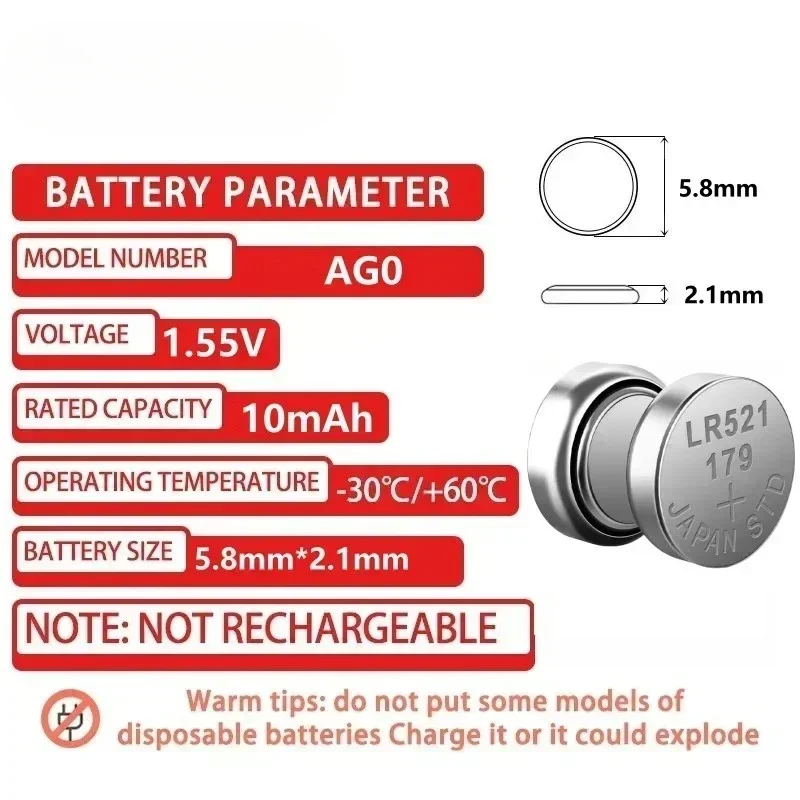 5-50pcs SR521SW AG0 Button Cell Battery LR63 SR521 SR521S 379 1.5v Alkaline Batteries for Flashlights Electronic Toys Watches