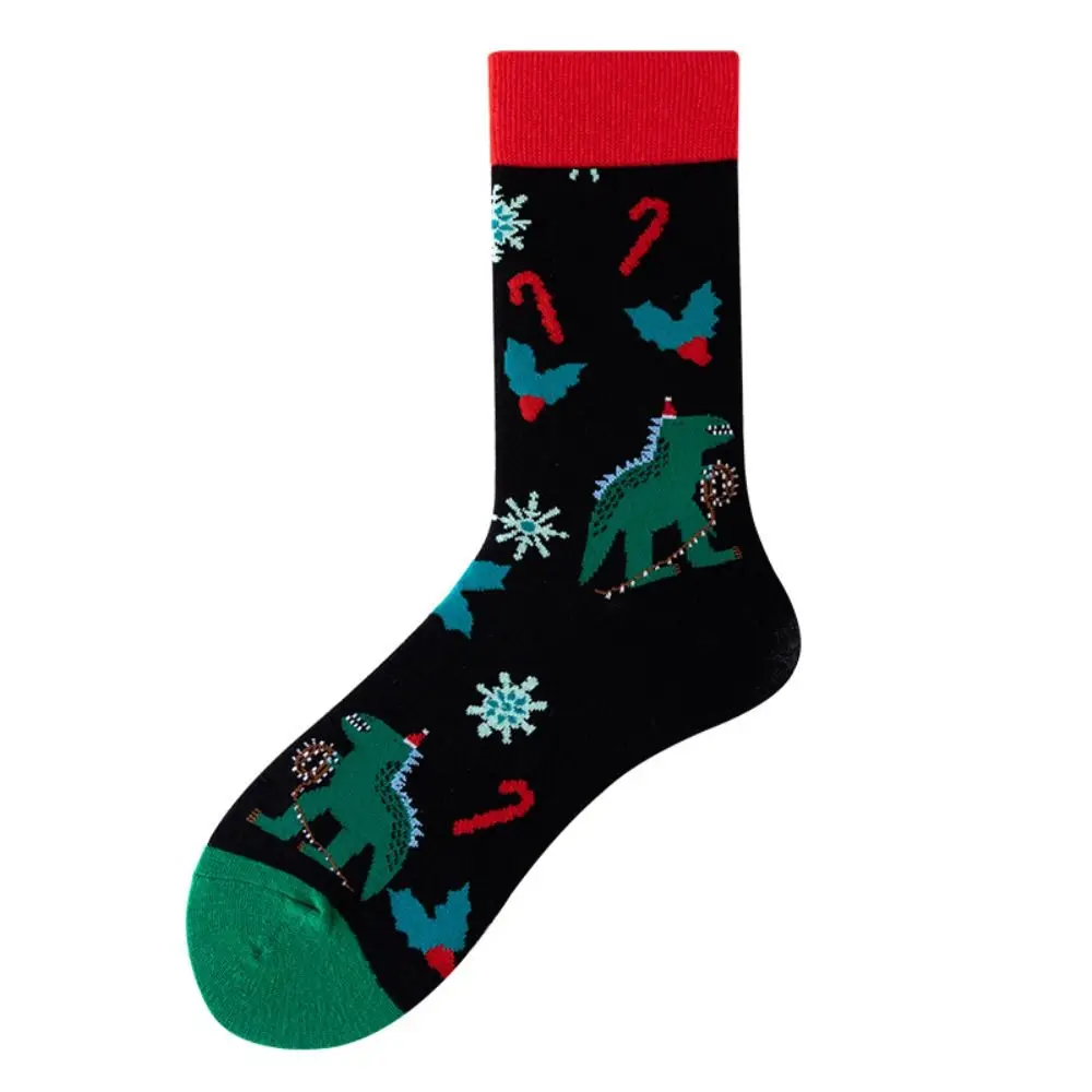 

Warm Casual Cartoon Breathable Comfortable Santa Claus Female Socks Cotton Christmas Socks Medium Tube Socks
