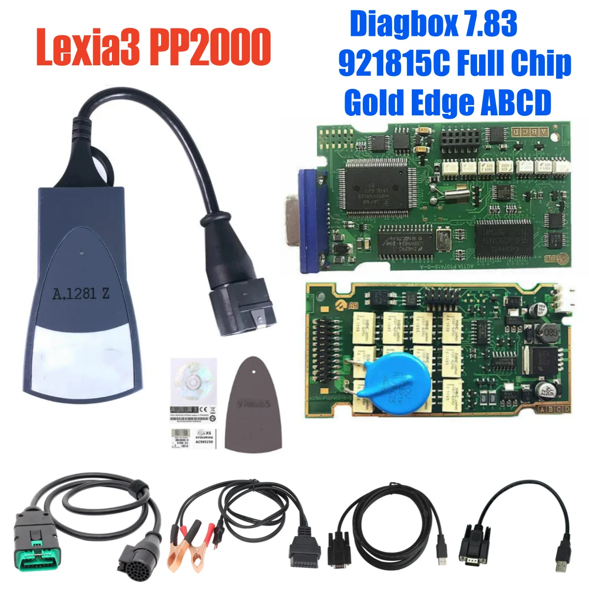 Lexia3 PP2000 Full Chip 921815C PSA XS Diagbox 7.83 Lexia 3 For Citroen/Peugeot Car Diagnostic Tool Gold Edge