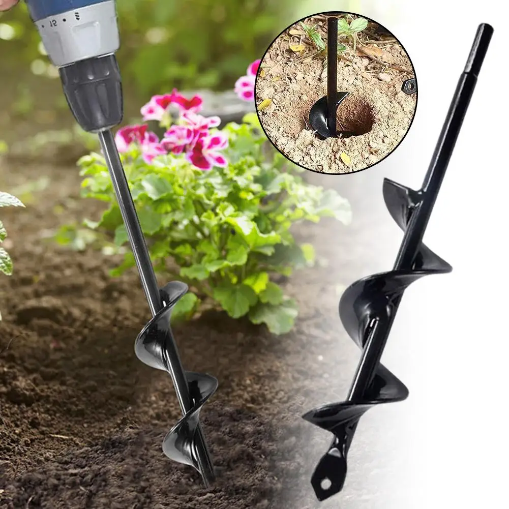 Ground Drill Bit Detachable Spiral Rod for Planting - Digging Holes, Loosening Soil, Weeding, Short Shaft Garden Accessory ﻿
