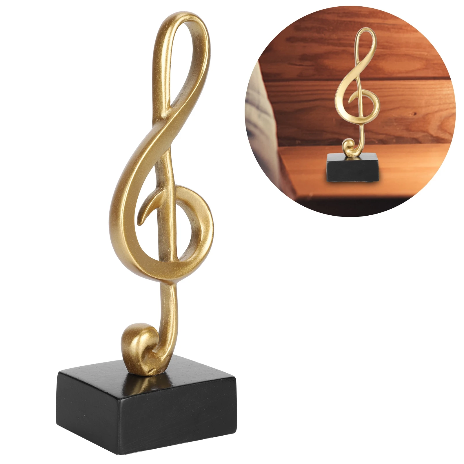 

Creative Music Note Statue Resin Symbol Desktop Figurine Ornaments Home Office Sculpture Decoration
