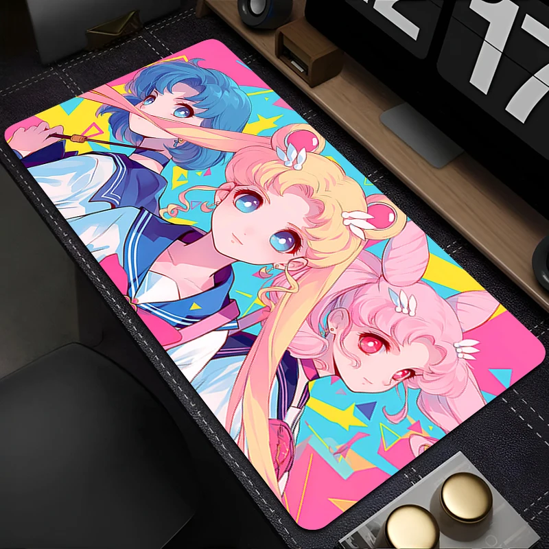 Mouse Mats S-Sailor Moons Anime Desk Mat XXL Large Gaming Accessories Natural Rubber Mouse Pad kawaii Mousepad Non-Slip Carpet