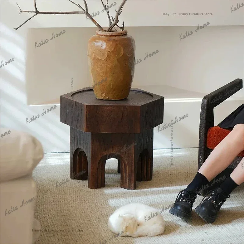 ld Japanese Wabi Sabi Style Solid Wood Coffee Table Nordic Homestay   Wood Stump Root Carving Vintage Furniture