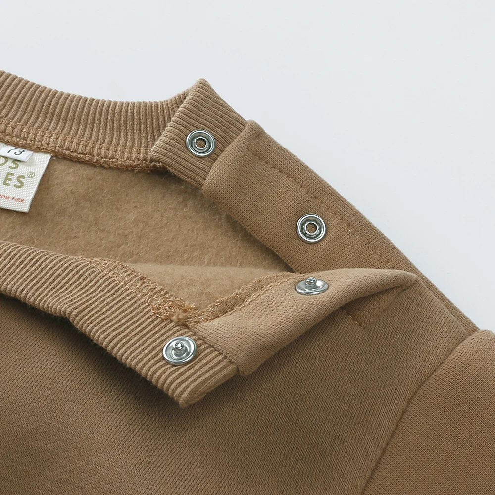 2026 Neugeborenen Baby Strampler Baby Mädchen Jungen Stickerei Kleidung Dicke Säuglingsspielanzug Solide Baumwolle Langarm für 3 M-24 M – Detail 9