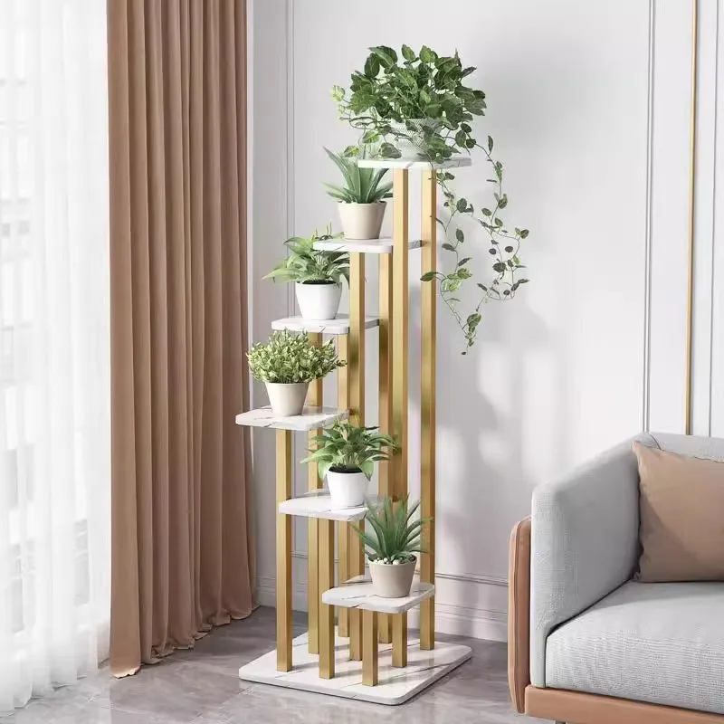 Light luxury simple floor-to-ceiling multi-layer succulent green dill flower stand indoor living room balcony flower rack flower
