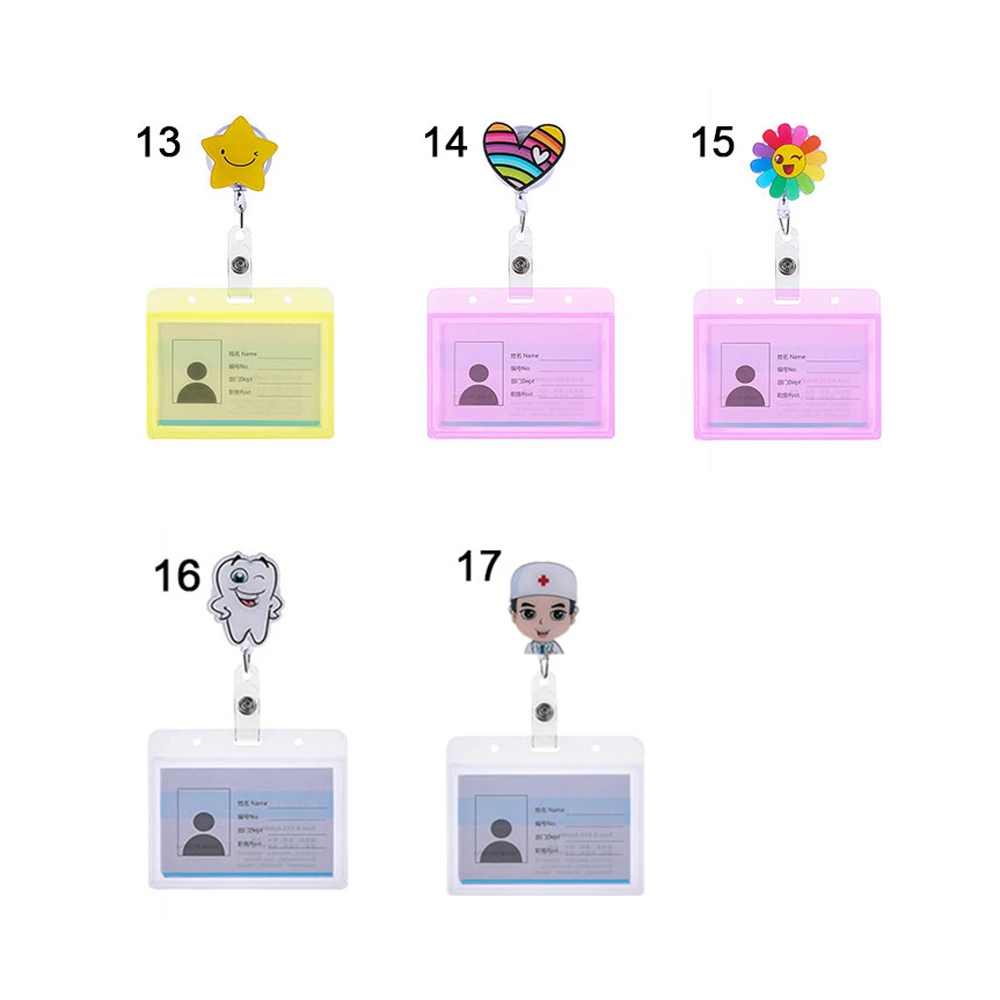 Office Supplies Business Card ID Card Card Holder Clip Aluminum Nurse Doctor ID Badge Holder Retractable Badge Name Card Holder