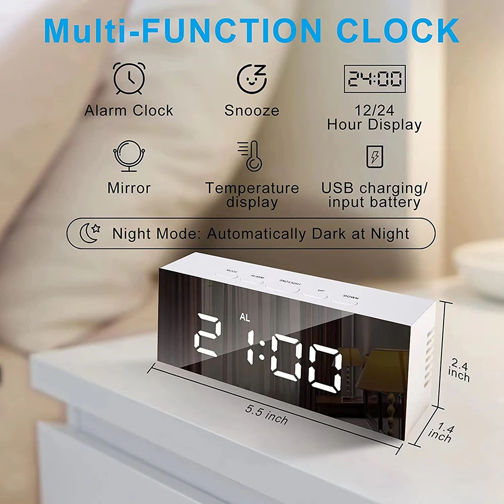 4K/1080P HD wifi clock camera alarm clock digital clock camera home security nanny camera motion detection timer recording