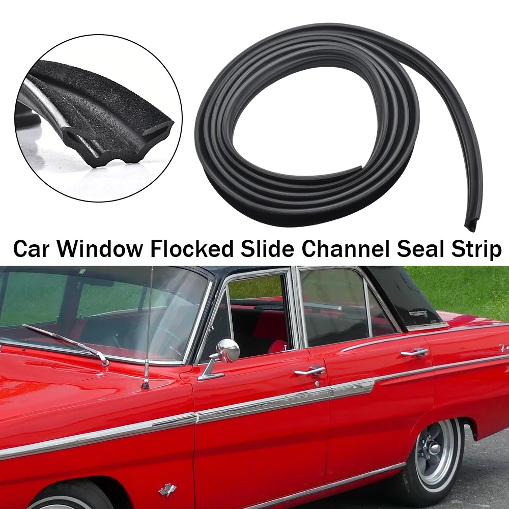 2.5m CRL Flexible Flocked Rubber Glass Run Channel Universal for Ford 2 and 4 Door Sedans Buses and RV Windows Car Accessories