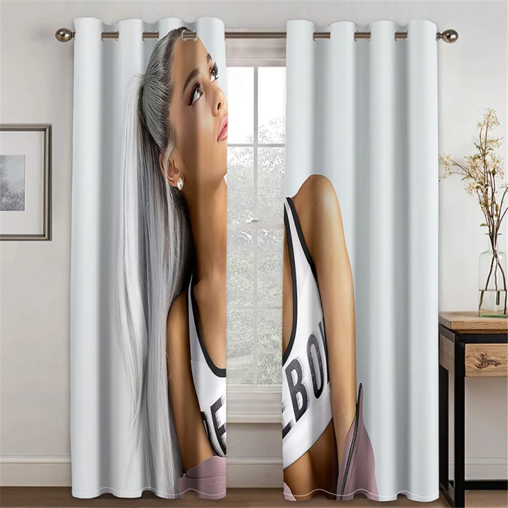 3D Curtains Female Model Red Costume 2 Panels Living Room Bedroom Balcony Window Decoration Curtains