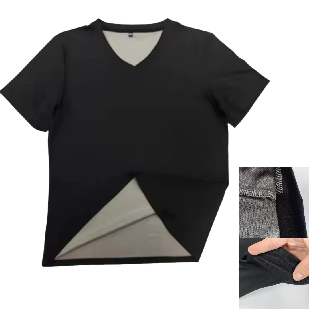 

Conductive Silver Fiber T-shirt Antibacterial EMF/EMI/RF Blocking Anti-radiation Sweat-absorbing Quick Drying Undershirt Soft