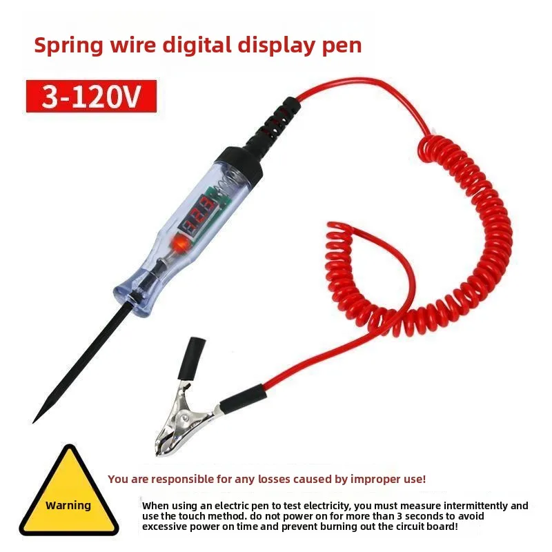 Automobile electric pen display new test light 120 auto repair electrician line detection voltage universal digital display