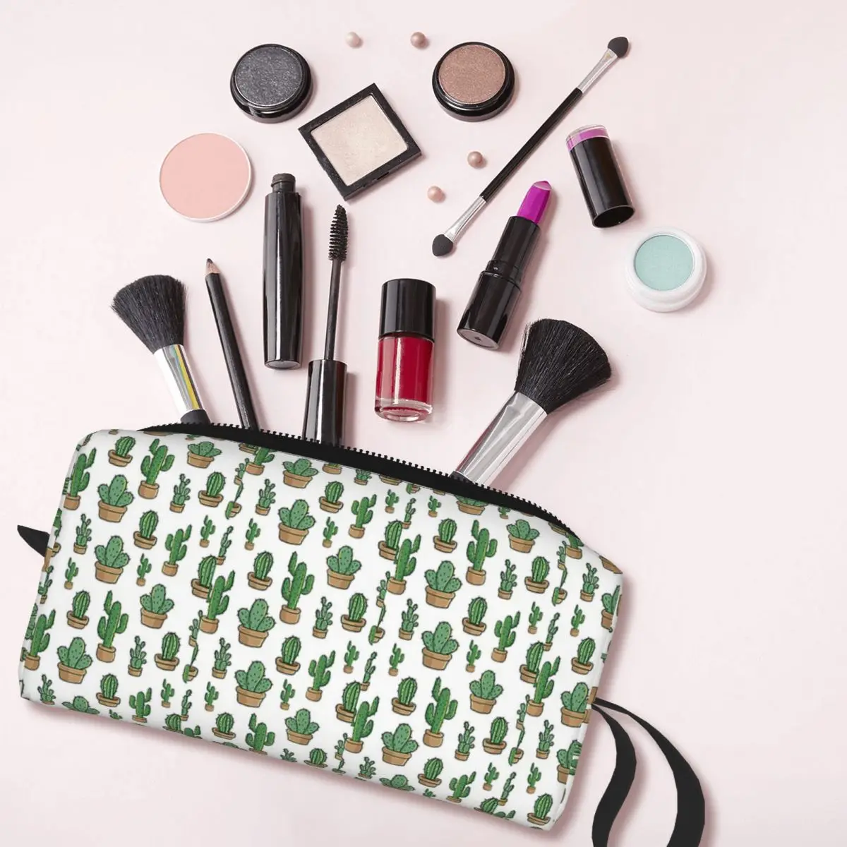 Cactus Flowers Cactus Cactus Flowers Floral Pattern Makeup Bag Cosmetic Dopp Kit Toiletry Cosmetic Bag Women Beauty Pencil Case