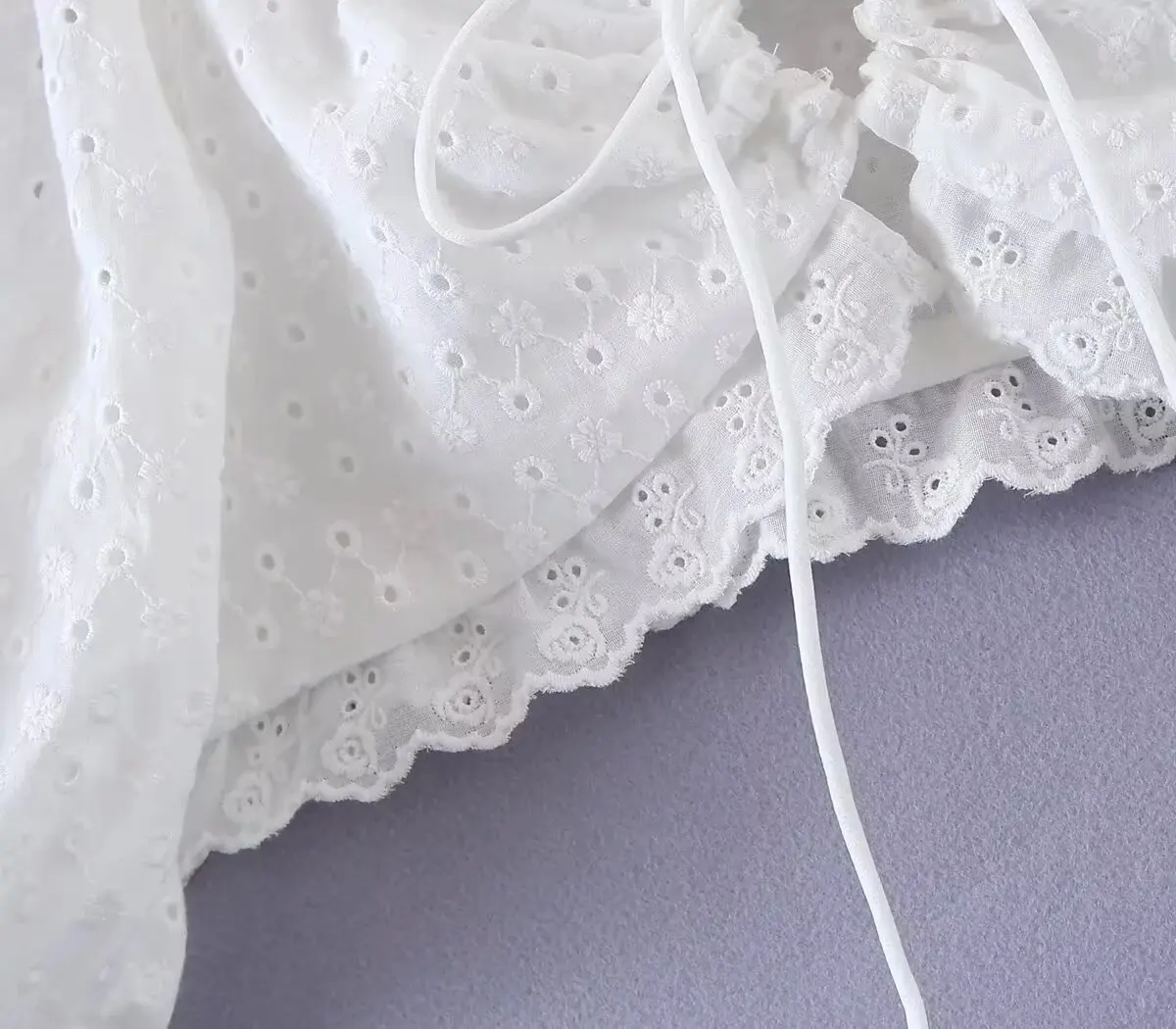 Maxdutii French Elegant Lace Vacation Style Shirt Women Out Retro Bubble Sleeves Tops Summer Sexy Hollow  Shirt Women