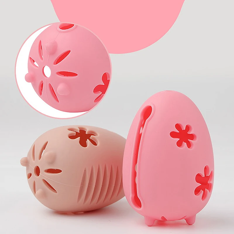 Portable Beauty Egg Holder, Caixa de armazenamento de esponja, silicone macio, sopro cosmético, estojo de secagem de limpeza, ferramenta de maquiagem, 1pc