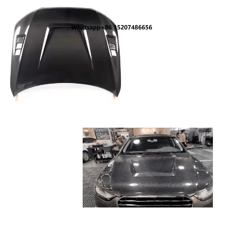 Carbon Fiber Engine Hoods Cover for AUD-I A4 S4 RS4 B8.5 2014 2015 2016 Front Bonnet Vents Car Modified Accessories