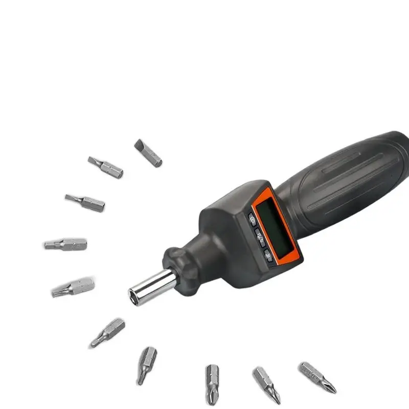 SNS-8N.m Digital Torque Screwdriver Kit LCD Display Reversible Torque Wrench Data Storage in Peak Mode with 10pcs Bits