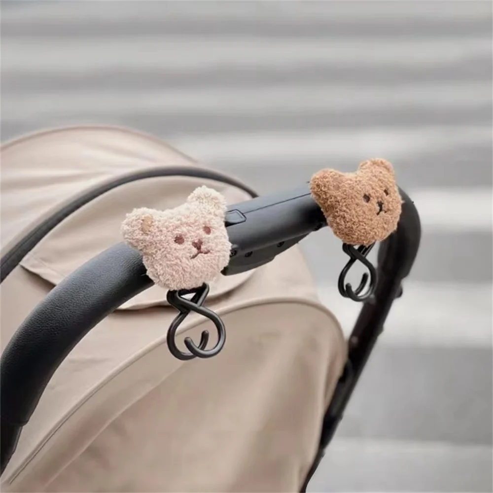 1pcs Flower Bear Baby Bag Stroller Hook Pram Rotate 360 Degree Rotatable Cart Organizer Pram Hook Crochet Stroller Accessories