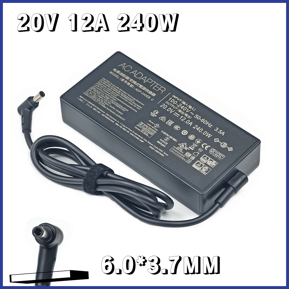 

20V 12A 240W 6.0X3.7mm AC Adapter Laptop Charger ADP-240EB B For Asus ROG Strix SCAR 17 G733QM G733QR G733QS G733QSA G17 G713IM