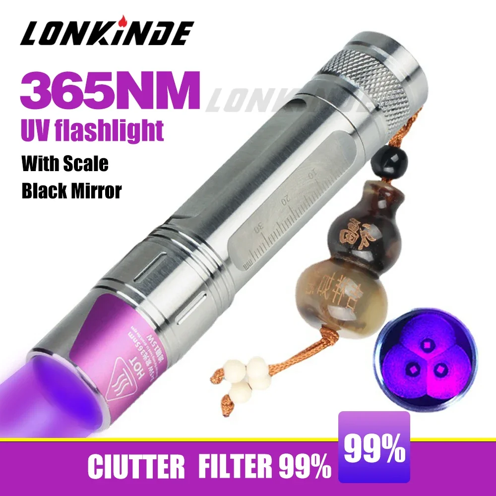 Senter UV 15W 365nm Cermin Hitam Detektor Ultraviolet Ultra Violet Detektor Urin Hewan Peliharaan Dokter Kulit Hewan Peliharaan Pemeriksaan Penanda Noda