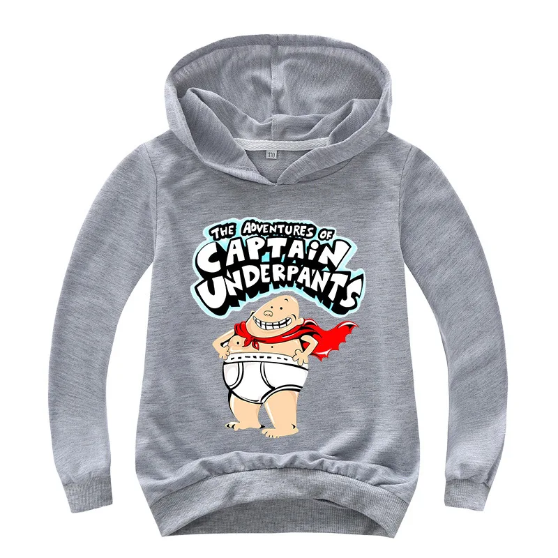 2-16Y Captain Underpants Hoodies Kids Sweatshirt Baby Boy Clothes Children Sport Sweater for Girls Long Sleeve Tops Toddler Coat