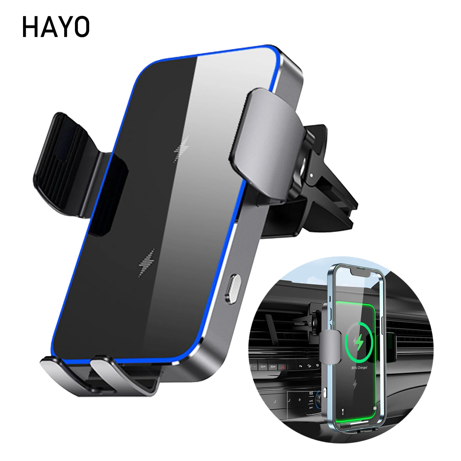 Automatic Clamp Wireless Charger Car 15W Fast Charge for iphone 13 Samsung Galaxy z flip 3 Aluminum Alloy Phone Charger Holder