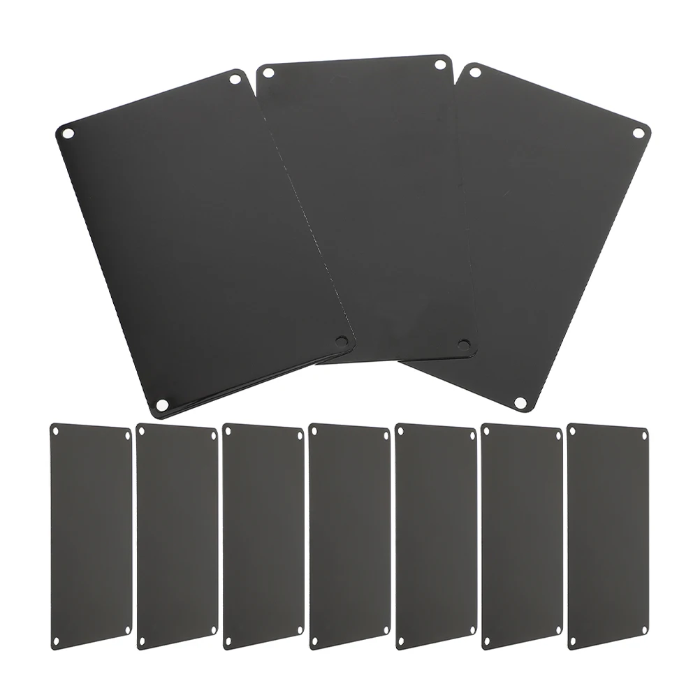 

10 Pcs Blank Nameplate Aluminum Oxidized Black Metal Signage for Door DIY Engraving Customizable Hotel Office Name Plate
