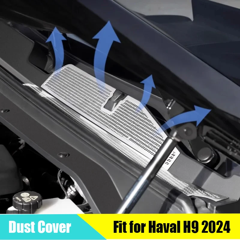 

Car Front Engine Cover Air Intake Vent Dust Cover Fit for GWM Haval H9 2024 2025 Modified Front Cabin Dust Cover Car Accessories
