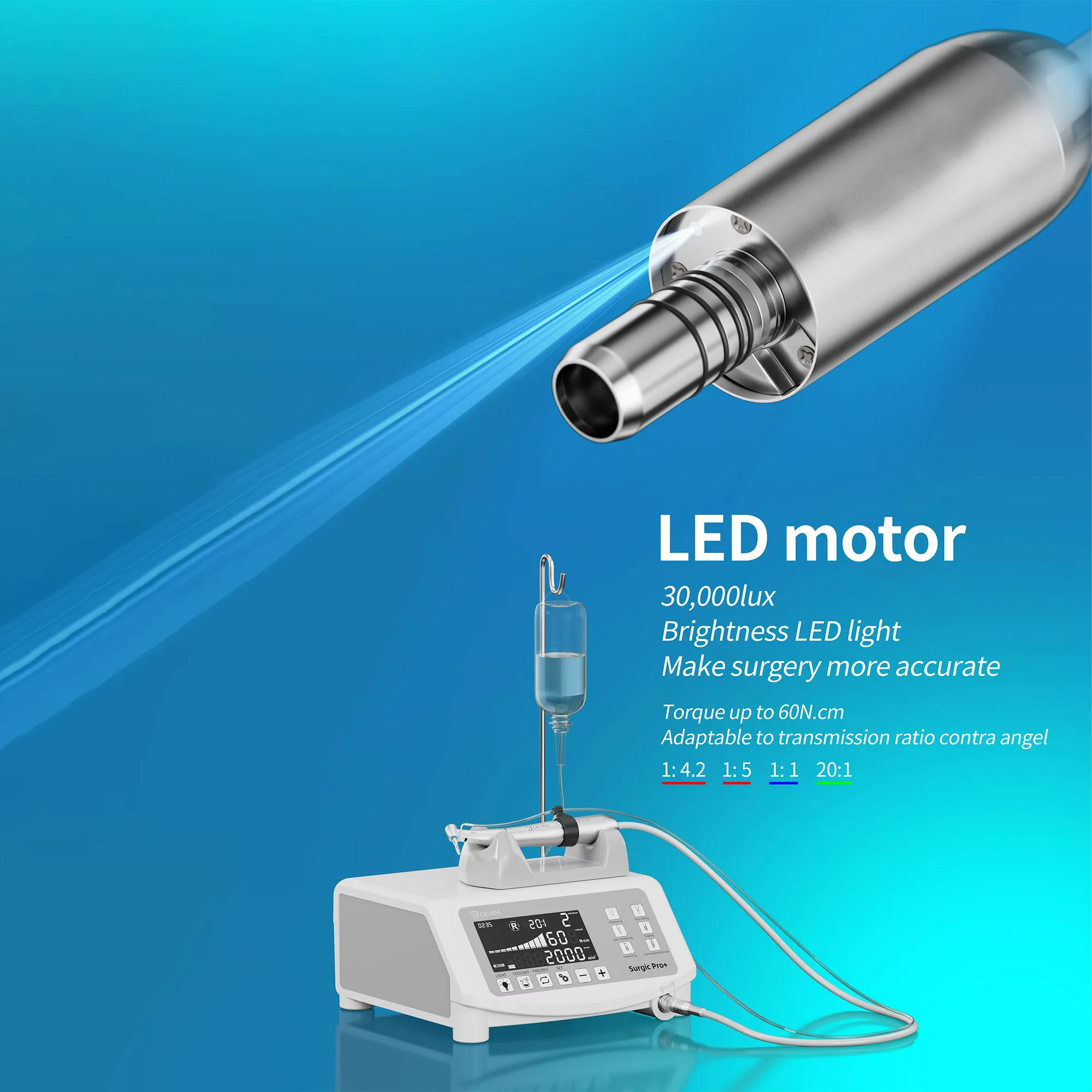Dental Physio Dispenser Surgical Implant Machine System Implant Motor Operating Instruction