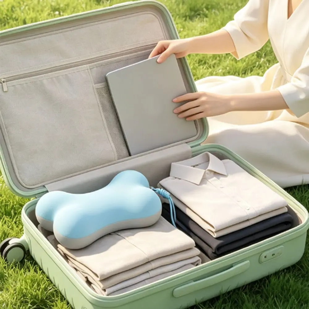 Memory Foam Nap Pillow Breathable Fabric Soft Support Neck Cushion Ergonomic with Carry Strap Desk Pillow Office Desk Rest