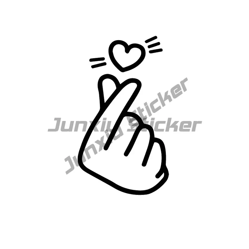 Make Finger Heart Cute Car Sticker Auto Body Bumper Windows Motorcycle Laptop Walls Vinyl Film Decal Car Accessories