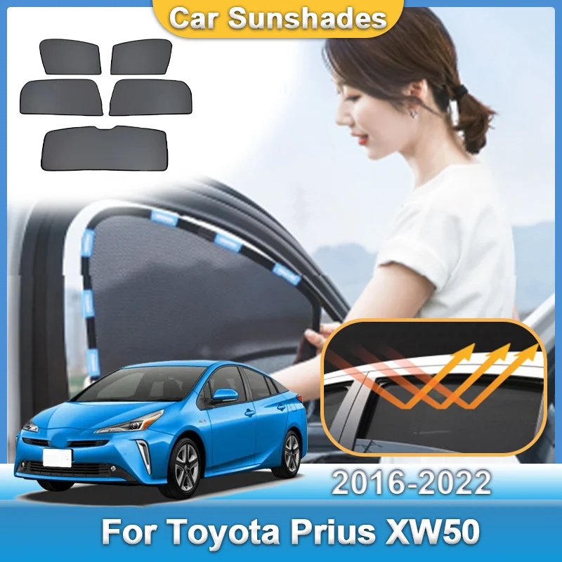 Car Sunshade Curtains For Toyota Prius XW50 MK4 2016-2022 2020 Window Sun Visor Light Blocking Privacy Sunscreen Car Accessories